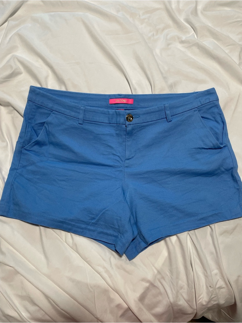Lilly Pulitzer Callahan Shorts Coastal Blue Textured Size 16